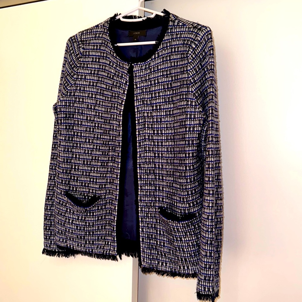 J. Crew Tweed Blazer Jacket Fringe E2201 Style